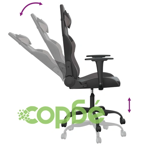 Гейминг стол, черно и сиво, изкуствена кожа ➤ топ цена ➤ sorbe.bg