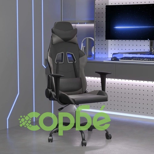 Гейминг стол, черно и сиво, изкуствена кожа ➤ топ цена ➤ sorbe.bg