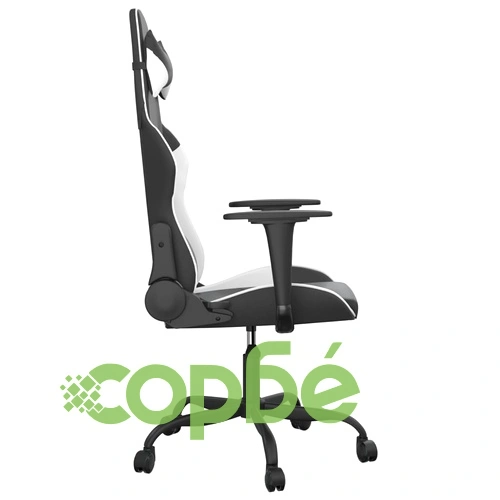 Гейминг стол, черно и бяло, изкуствена кожа ➤ топ цена ➤ sorbe.bg