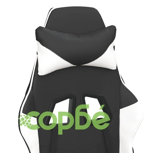 Гейминг стол, черно и бяло, изкуствена кожа ➤ топ цена ➤ sorbe.bg