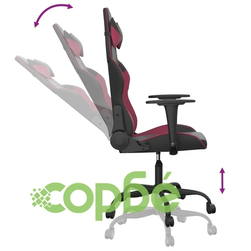 Гейминг стол, черно и виненочервено, изкуствена кожа ➤ топ цена ➤ sorbe.bg