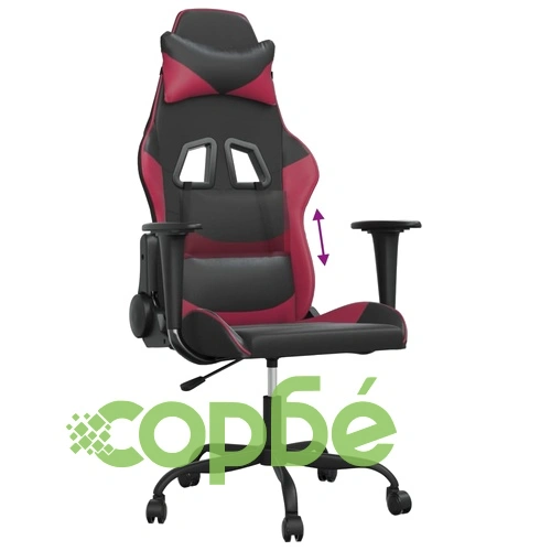 Гейминг стол, черно и виненочервено, изкуствена кожа ➤ топ цена ➤ sorbe.bg