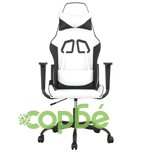 Гейминг стол, бяло и черно, изкуствена кожа ➤ топ цена ➤ sorbe.bg