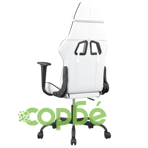 Гейминг стол, бяло и черно, изкуствена кожа ➤ топ цена ➤ sorbe.bg