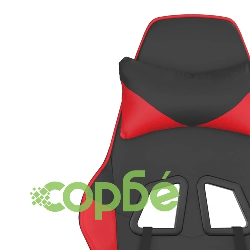 Гейминг стол с опора, черно и червено, изкуствена кожа ➤ топ цена ➤ sorbe.bg