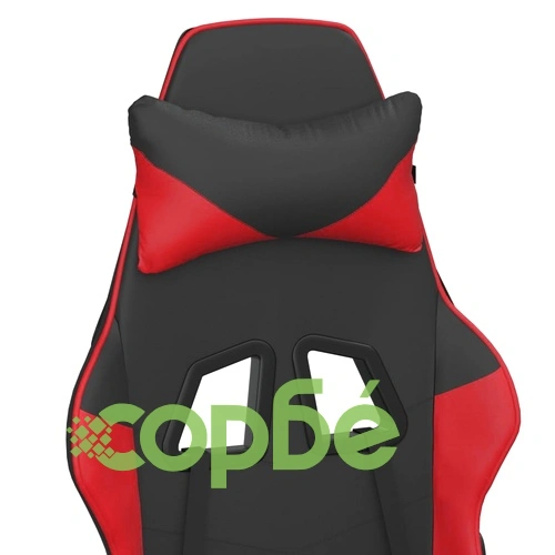Гейминг стол с опора, черно и червено, изкуствена кожа ➤ топ цена ➤ sorbe.bg