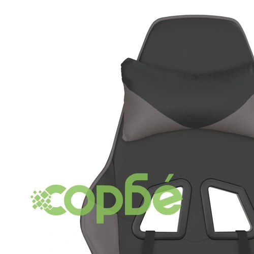 Гейминг стол с опора за крака, черно и cиво, изкуствена кожа ➤ топ цена ➤ sorbe.bg