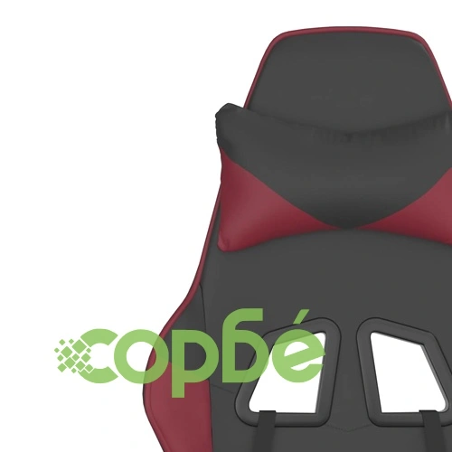 Гейминг стол с опора, черно и виненочервено, изкуствена кожа ➤ топ цена ➤ sorbe.bg