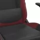 Гейминг стол с опора, черно и виненочервено, изкуствена кожа
