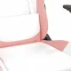 Гейминг стол с опора за крака, Бял и Розов, изкуствена кожа