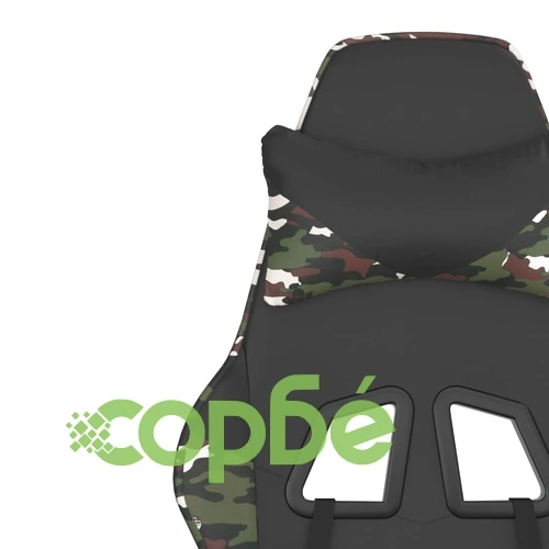 Гейминг стол с опора за крака черно и камуфлаж изкуствена кожа ➤ топ цена ➤ sorbe.bg