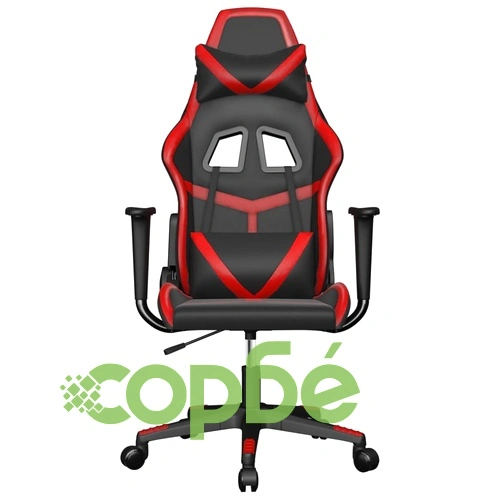 Гейминг стол, черно и червено, изкуствена кожа ➤ топ цена ➤ sorbe.bg