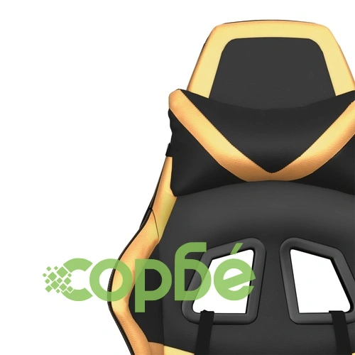 Гейминг стол, черно и златисто, изкуствена кожа ➤ топ цена ➤ sorbe.bg