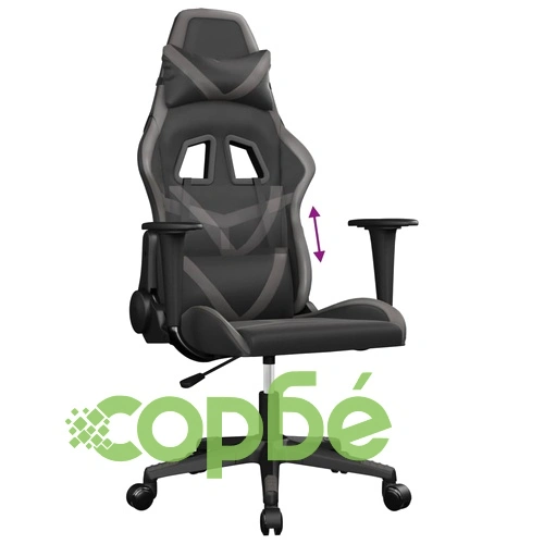 Гейминг стол, черно и сиво, изкуствена кожа ➤ топ цена ➤ sorbe.bg