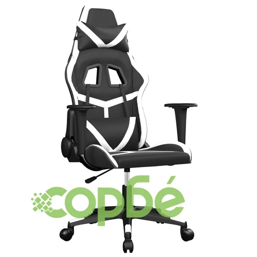 Гейминг стол, черно и бяло, изкуствена кожа ➤ топ цена ➤ sorbe.bg