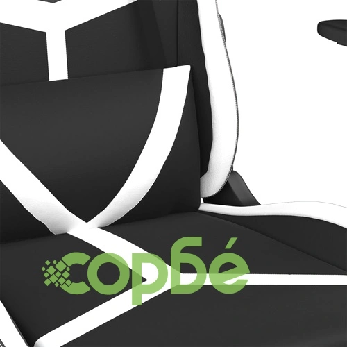 Гейминг стол, черно и бяло, изкуствена кожа ➤ топ цена ➤ sorbe.bg