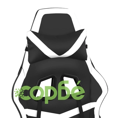 Гейминг стол, черно и бяло, изкуствена кожа ➤ топ цена ➤ sorbe.bg