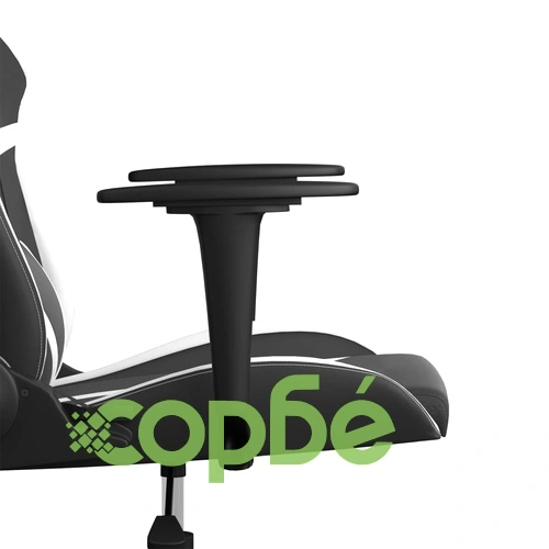 Гейминг стол, черно и бяло, изкуствена кожа ➤ топ цена ➤ sorbe.bg