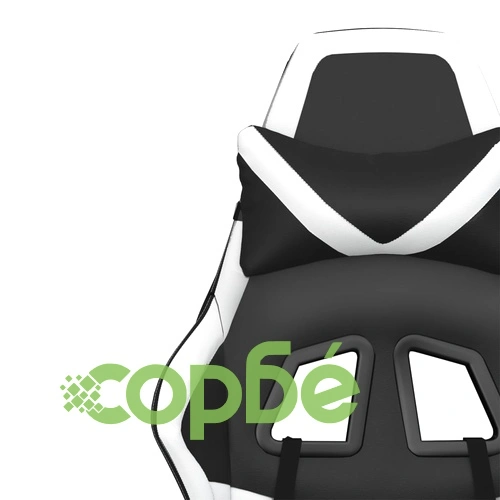 Гейминг стол, черно и бяло, изкуствена кожа ➤ топ цена ➤ sorbe.bg