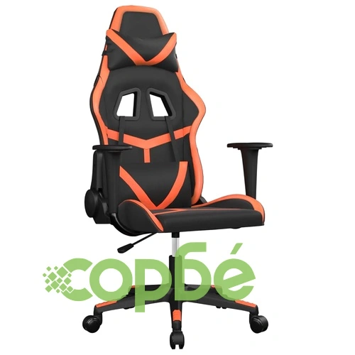 Гейминг стол, черно и оранжево, изкуствена кожа ➤ топ цена ➤ sorbe.bg