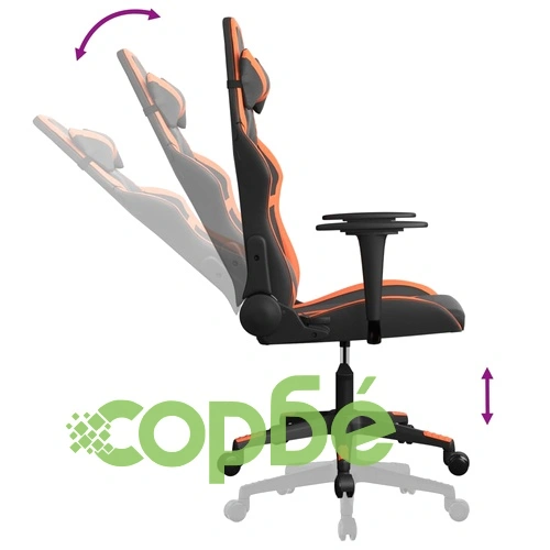 Гейминг стол, черно и оранжево, изкуствена кожа ➤ топ цена ➤ sorbe.bg