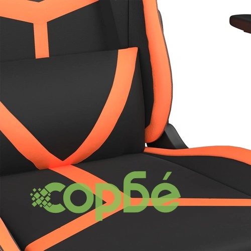 Гейминг стол, черно и оранжево, изкуствена кожа ➤ топ цена ➤ sorbe.bg