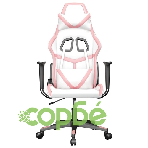 Гейминг стол, бяло и розово, изкуствена кожа ➤ топ цена ➤ sorbe.bg