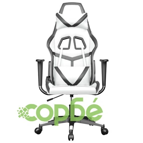 Гейминг стол, бяло и черно, изкуствена кожа ➤ топ цена ➤ sorbe.bg