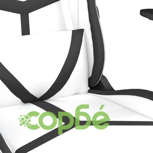 Гейминг стол, бяло и черно, изкуствена кожа ➤ топ цена ➤ sorbe.bg