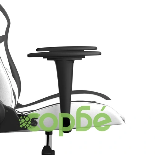 Гейминг стол, бяло и черно, изкуствена кожа ➤ топ цена ➤ sorbe.bg