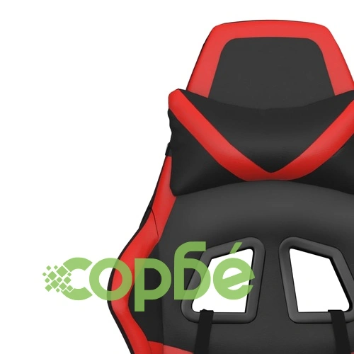 Гейминг стол с опора, черно и червено, изкуствена кожа ➤ топ цена ➤ sorbe.bg