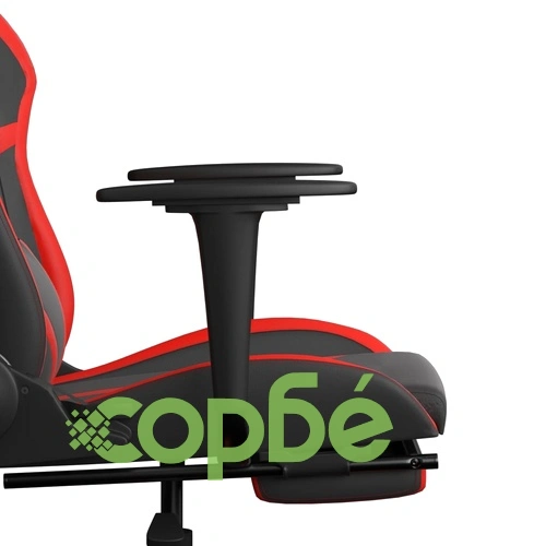 Гейминг стол с опора, черно и червено, изкуствена кожа ➤ топ цена ➤ sorbe.bg