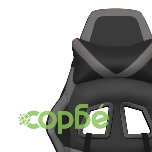 Гейминг стол с опора за крака, черно и cиво , изкуствена кожа ➤ топ цена ➤ sorbe.bg