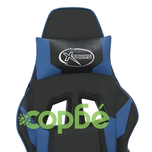 Гейминг стол, черно и синьо, изкуствена кожа ➤ топ цена ➤ sorbe.bg