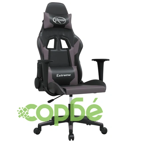 Гейминг стол, черно и сиво, изкуствена кожа ➤ топ цена ➤ sorbe.bg