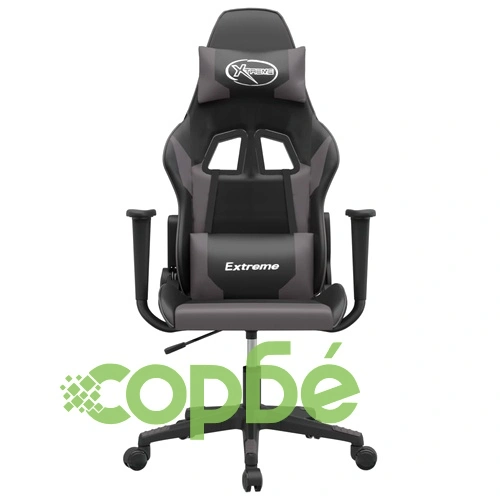 Гейминг стол, черно и сиво, изкуствена кожа ➤ топ цена ➤ sorbe.bg