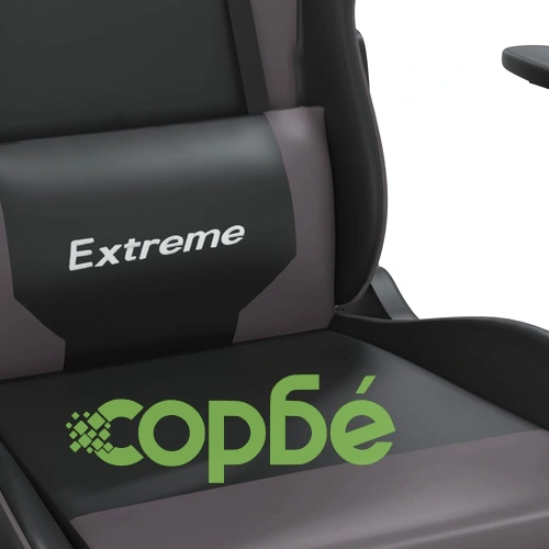 Гейминг стол, черно и сиво, изкуствена кожа ➤ топ цена ➤ sorbe.bg