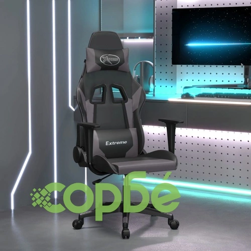 Гейминг стол, черно и сиво, изкуствена кожа ➤ топ цена ➤ sorbe.bg