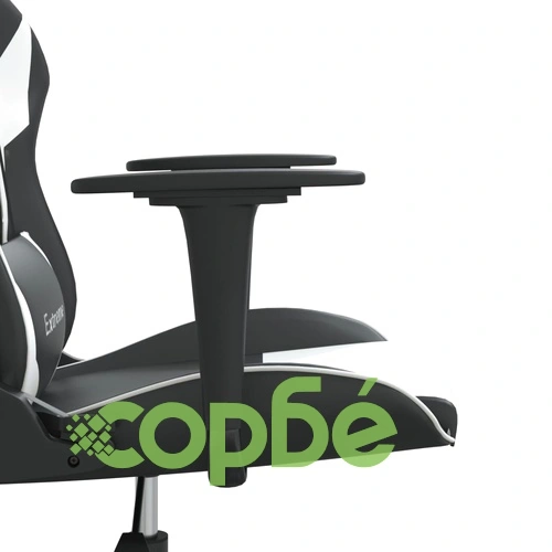 Гейминг стол, черно и бяло, изкуствена кожа ➤ топ цена ➤ sorbe.bg