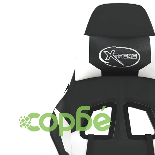 Гейминг стол, черно и бяло, изкуствена кожа ➤ топ цена ➤ sorbe.bg