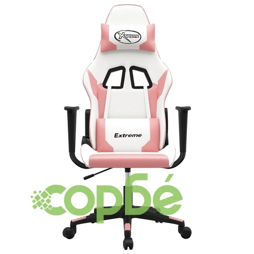 Гейминг стол, бяло и розово, изкуствена кожа ➤ топ цена ➤ sorbe.bg