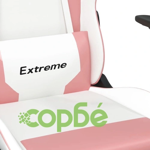 Гейминг стол, бяло и розово, изкуствена кожа ➤ топ цена ➤ sorbe.bg