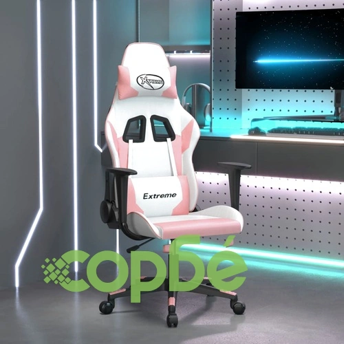 Гейминг стол, бяло и розово, изкуствена кожа ➤ топ цена ➤ sorbe.bg