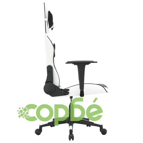 Гейминг стол, бяло и черно, изкуствена кожа ➤ топ цена ➤ sorbe.bg