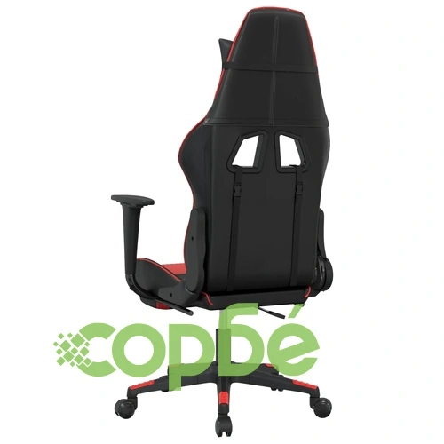 Гейминг стол с опора, черно и червено, изкуствена кожа ➤ топ цена ➤ sorbe.bg