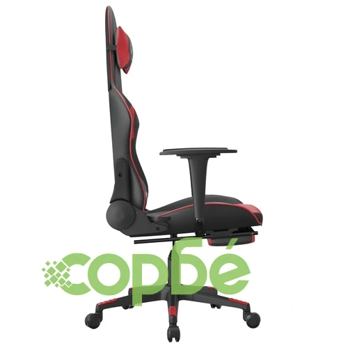 Гейминг стол с опора, черно и виненочервено, изкуствена кожа ➤ топ цена ➤ sorbe.bg