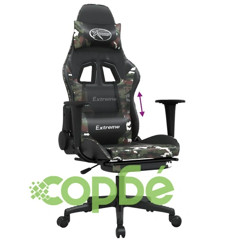 Гейминг стол с опора за крака черно и камуфлаж изкуствена кожа ➤ топ цена ➤ sorbe.bg