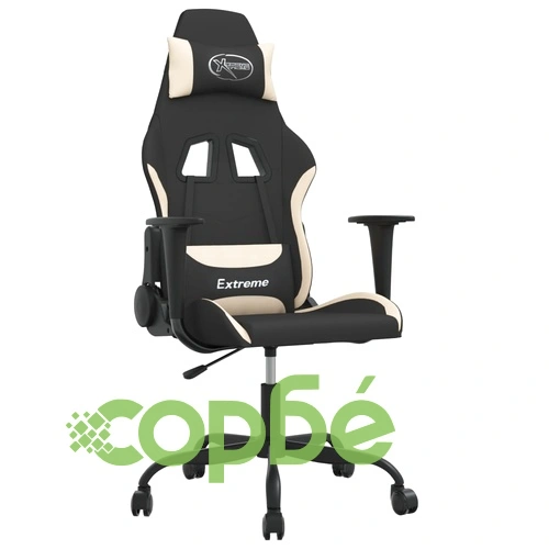 Гейминг стол, черно и кремаво, плат ➤ топ цена ➤ sorbe.bg