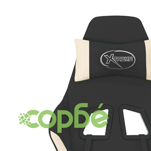 Гейминг стол, черно и кремаво, плат ➤ топ цена ➤ sorbe.bg