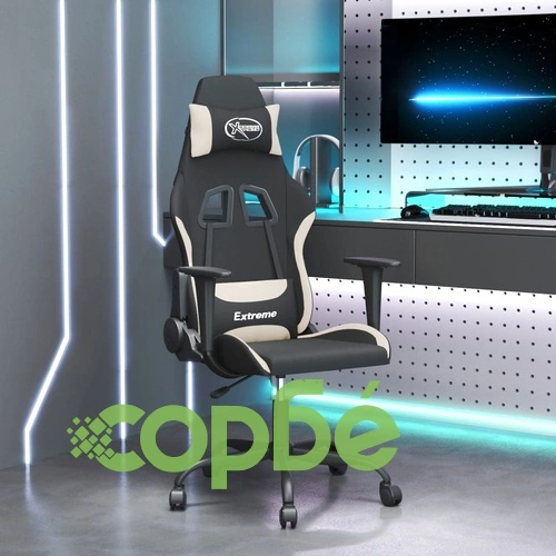 Гейминг стол, черно и кремаво, плат ➤ топ цена ➤ sorbe.bg